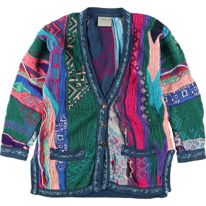 楽天市場】90年代 クージー COOGI 総柄 コットンニットカーディガン 