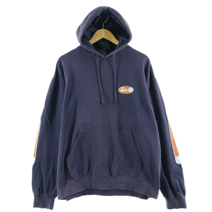 STUSSY 90s 紺タグ ビッグロゴ アットマーク ストリート フーディ  