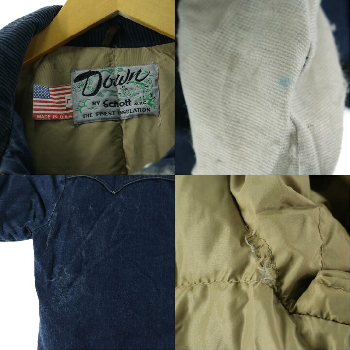 楽天市場】古着 80年代 ショット SCHOTT DOWN デニムダウンジャケット  
