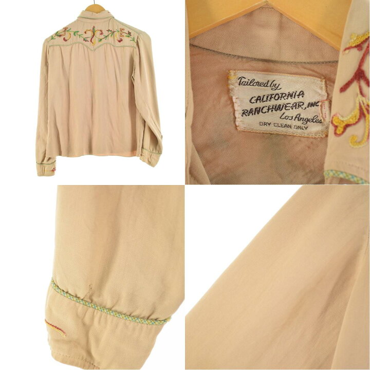 楽天市場】50年代 CALIFORNIA RANCHWEAR,INC チェーン刺繍 レーヨン 
