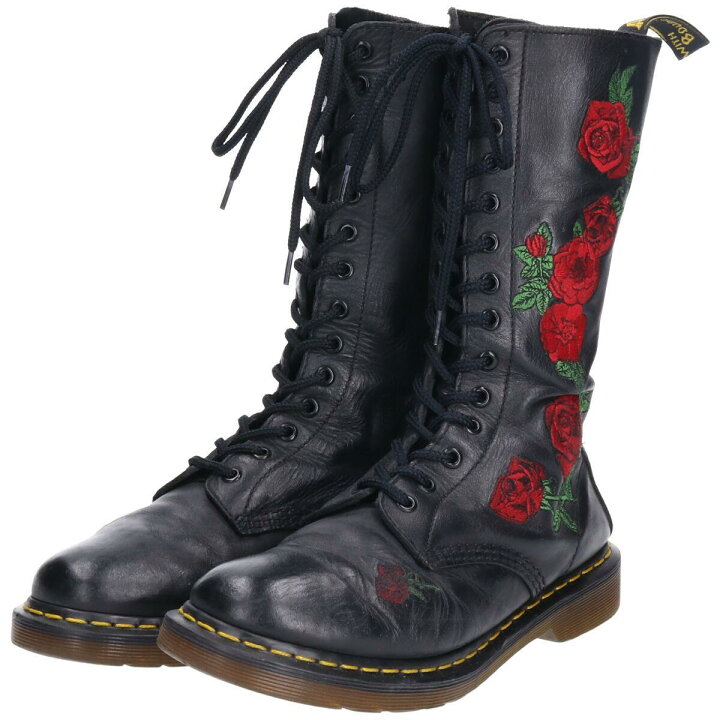 楽天市場】ドクターマーチン Dr.Martens 花柄刺繍 14ホールブーツ UK7  