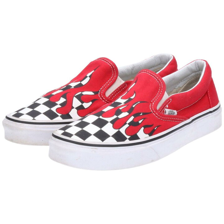 楽天市場】バンズ VANS SLIP-ON ファイヤーパターン チェッカー 