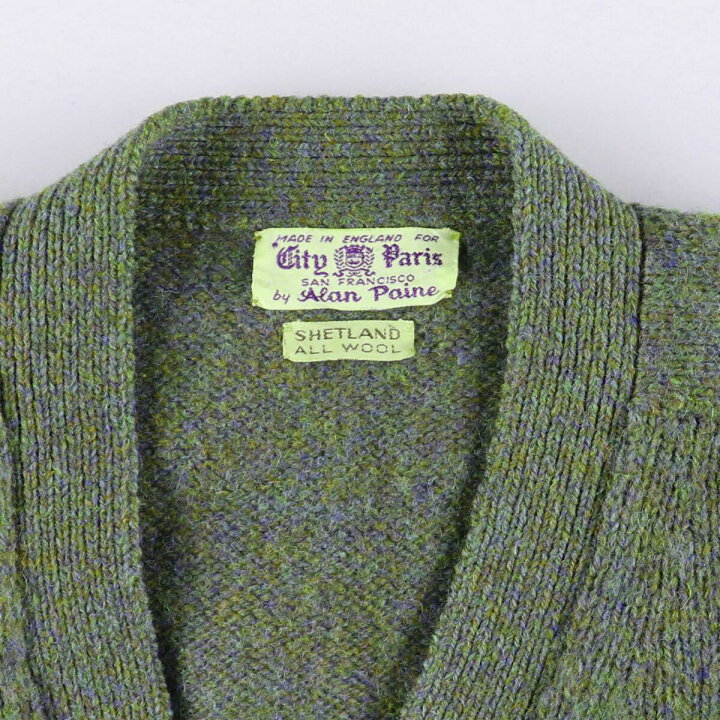 楽天市場】70年代 ALAN PAINE ウールニットカーディガン メンズM  