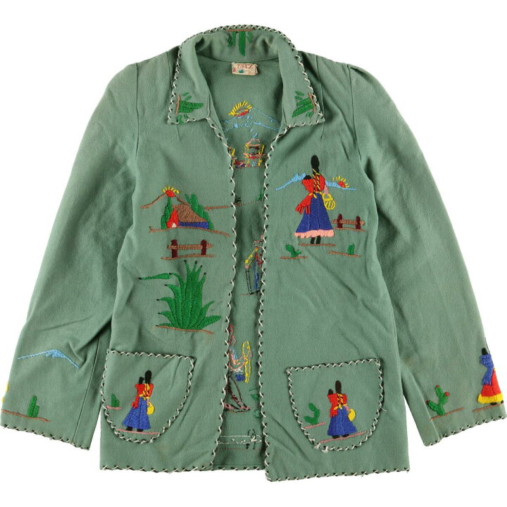楽天市場】古着 50年代 LOPEZ ハンド刺繍 メキシカン ウールジャケット  