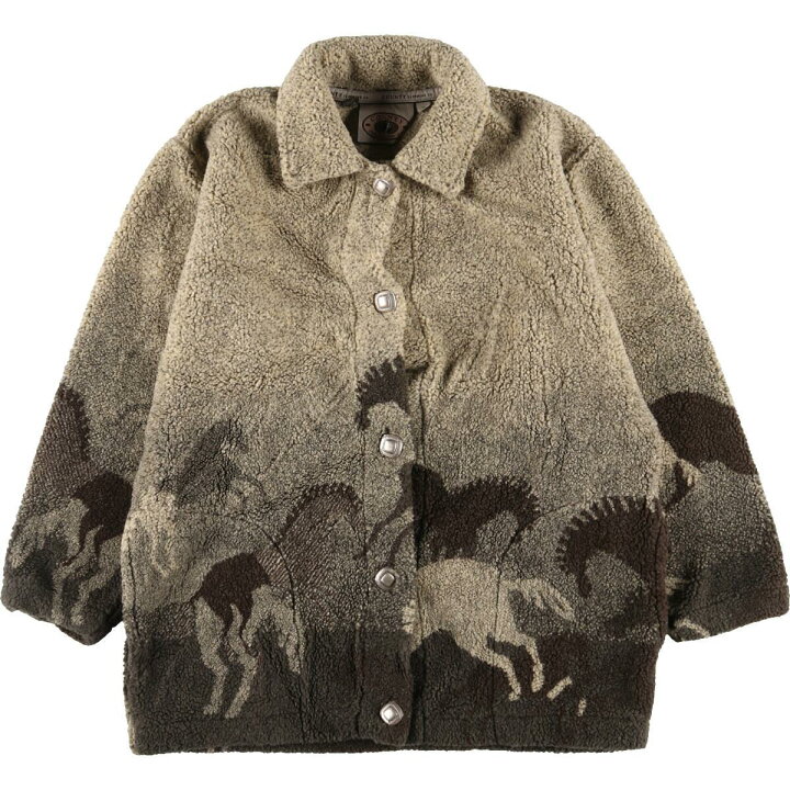 楽天市場】古着 COUNTY CLOTHING CO 総柄 馬柄 ボアジャケット カナダ 