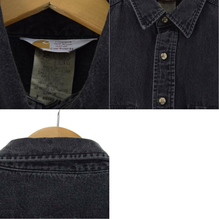 楽天市場】古着 90年代 カーハート Carhartt 長袖 ブラックデニム 