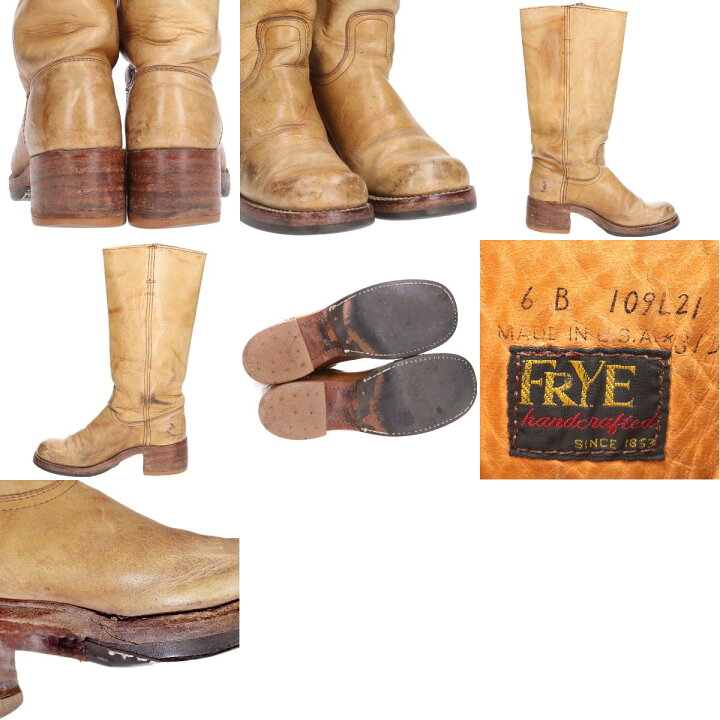 楽天市場】古着 70年代 フライ FRYE ロングブーツ ヴィンテージ 黒タグ 