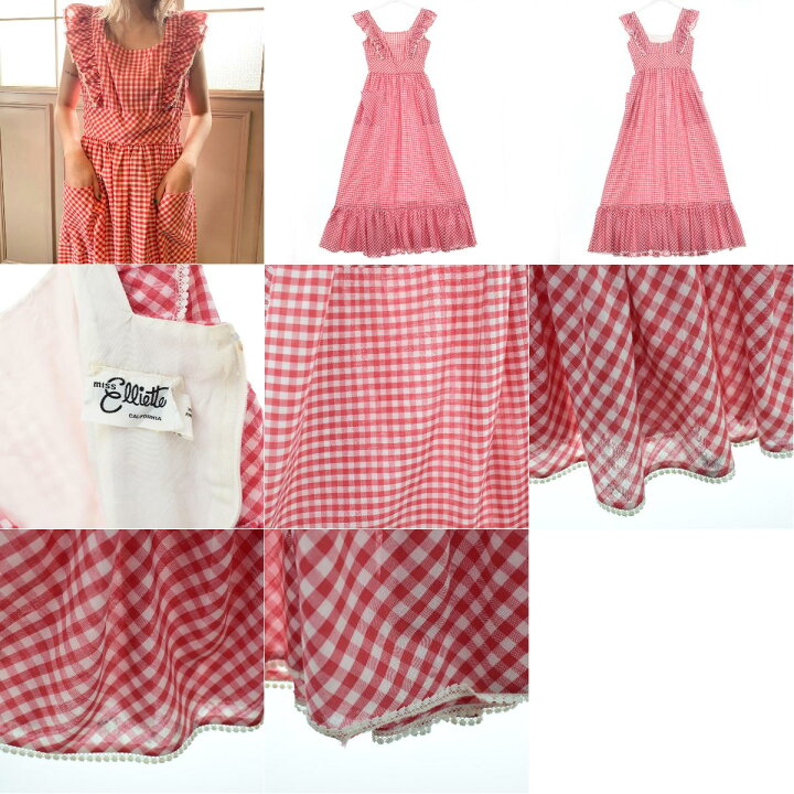 古着 60年代 総柄 マキシ丈 ノースリーブワンピース レディースM  