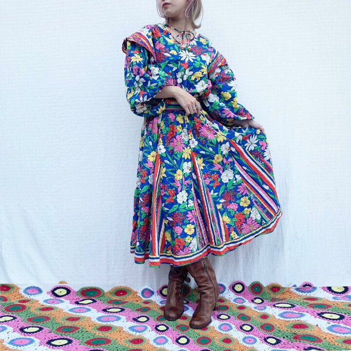 楽天市場】古着 80年代 ダイアンフレイス Diane Freis 花柄 七分袖  