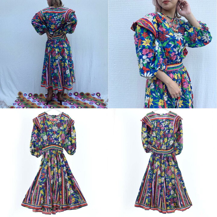 楽天市場】古着 80年代 ダイアンフレイス Diane Freis 花柄 七分袖  