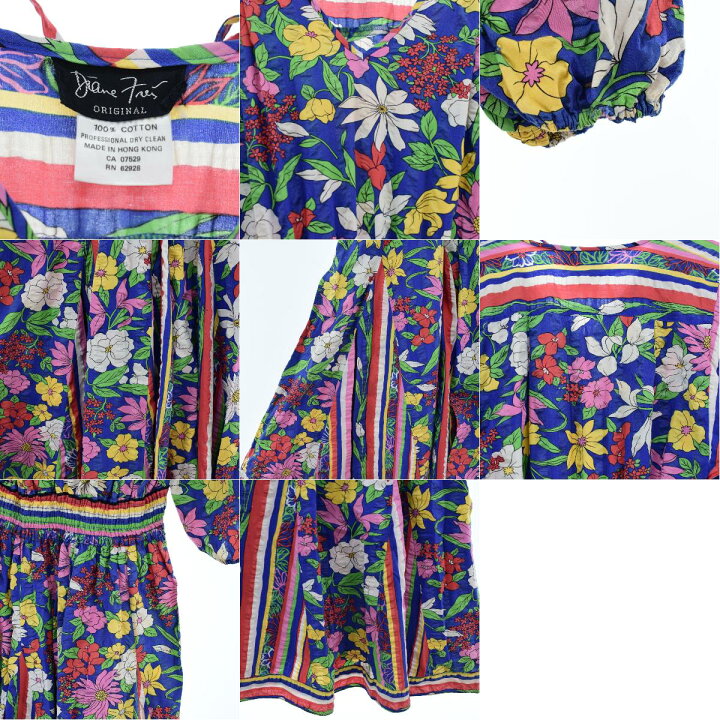 楽天市場】古着 80年代 ダイアンフレイス Diane Freis 花柄 七分袖  