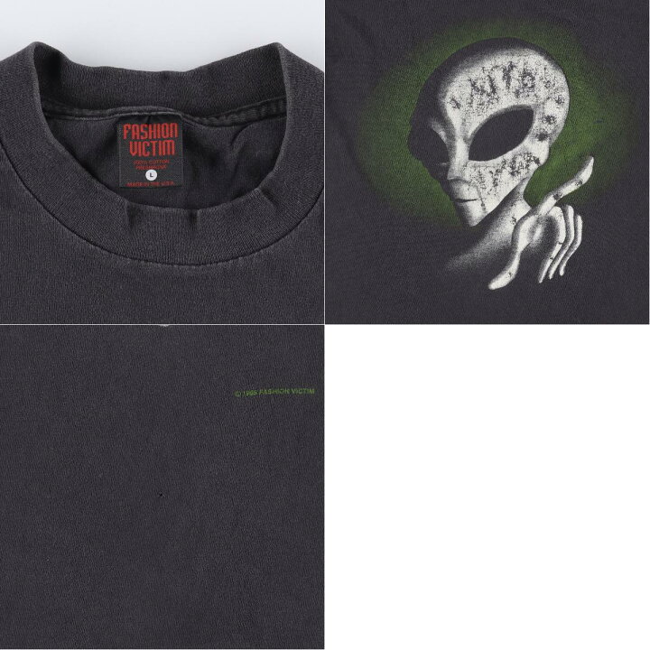 楽天市場】古着 90年代 FASHION VICTIM エイリアン 蓄光プリント 