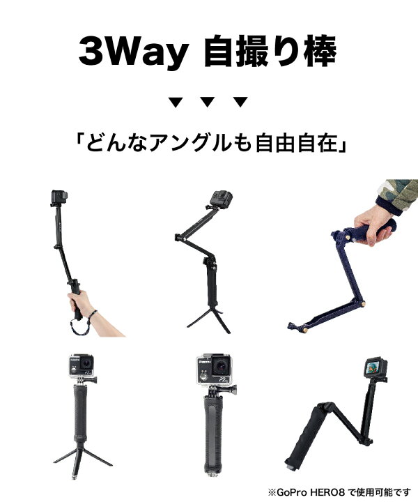 楽天市場】GoPro GoPro8 HERO8 Black 専用 アクセサリー 3点セット 