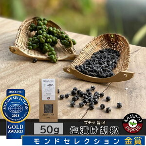 生胡椒の塩漬け カンポットペッパー 無農薬 スパイス ブラックペッパー おつまみ 胡椒 オーガニック 黒コショウ カンボジア産 ペッパー ブラック 旨い 粒胡椒 キャンプ飯 おうちご飯 パーテ