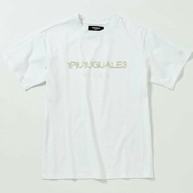 1PIU1UGUALE3 RELAX (ウノピゥウノウグァーレトレリラックス) ビーズロゴ 半袖 Tシャツ [メンズ] UST-24008 【WHT/BLK／S・M・L・XL・XXL】 ホワイト ブラック ショートスリーブ クルーネック LEON掲載ブランド 【メール便対応】