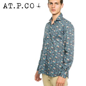 ＼楽天スーパーセール／【70%OFF】AT.P.CO (アティピコ) 長袖 シャツ [メンズ] AU202731【BLU／37(S)・38(M)・39(L)・40(XL)サイズ】花柄 ボタニカル柄 ホリゾンタルカラー ロングスリーブ