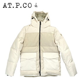 【30%OFF】AT.P.CO (アティピコ) フード付き ダウンジャケット [メンズ] AU07013 【OFFWHITE／M・L】 オフホワイト