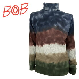 【60%OFF】BoB Company(ボブカンパニー) タートルネック ニット セーター [メンズ] 074721701 PAINT 4【MLT／S・M・Lサイズ】 マルチカラー カシミヤ混 イタリア製