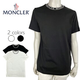 MONCLER (モンクレール) 半袖 Tシャツ [メンズ] 8C000248390T 【WHT/BLK／S・M・L・XL】 ホワイト ブラック ショートスリーブ クルーネック レギュラーフィット 【並行輸入品】