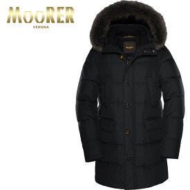 【40%OFF】MOORER (ムーレー) バルビエリ フード付き ダウンコート [メンズ] BARBIERI-WK【BLK／46・48・50】 NERO ブラック ダウンジャケット N-3B ラクーンファー 防水 防風 イタリア製 【並行輸入品】