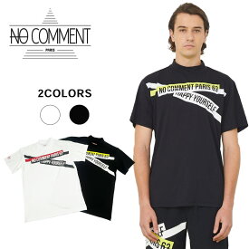 【50%OFF】NO COMMENT PARIS (ノーコメントパリ) クロスロゴ モックネック Tシャツ [メンズ] NCP-TM0015 【2色／S・M・L・XL・XL】 ブラック ホワイト ハイネック 吸水速乾 UVカット 透け防止 ゴルフウェア ゴルフ対応【メール便対応】