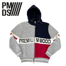 P.M.D.S. (ピーエムディーエス) フード付 ジップ カーディガン [メンズ] F24MGT204 KONSTA 【MLT／S・M・L・XL】 カーデ ニットパーカー ロットアップ イタリア製 PMDS LEON safari 掲載ブランド 並行輸入品