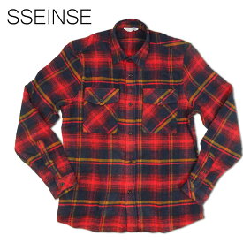 【70%OFF】SSEINSE (センス) フランネルチェックシャツ [メンズ] CI570SS 【RED／S・M・Lサイズ】レッド 長袖