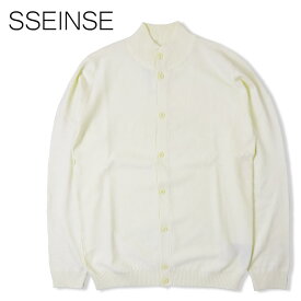 【70%OFF】SSEINSE (センス) ハイネック ニット カーディガン [メンズ] MI1688SS 【WHT／S・M・L・XLサイズ】ホワイト スタンドカラー ジャケット