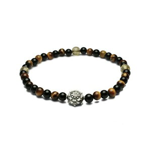 JAM HOME MADE ジャムホームメイド 全技連 開運数珠ブレス チャクラ -『健康運』- S レディース シルバー 925 タイフガーアイ オニキス ルテクオーツ エネルギー パワーストーン アンクレット 幸