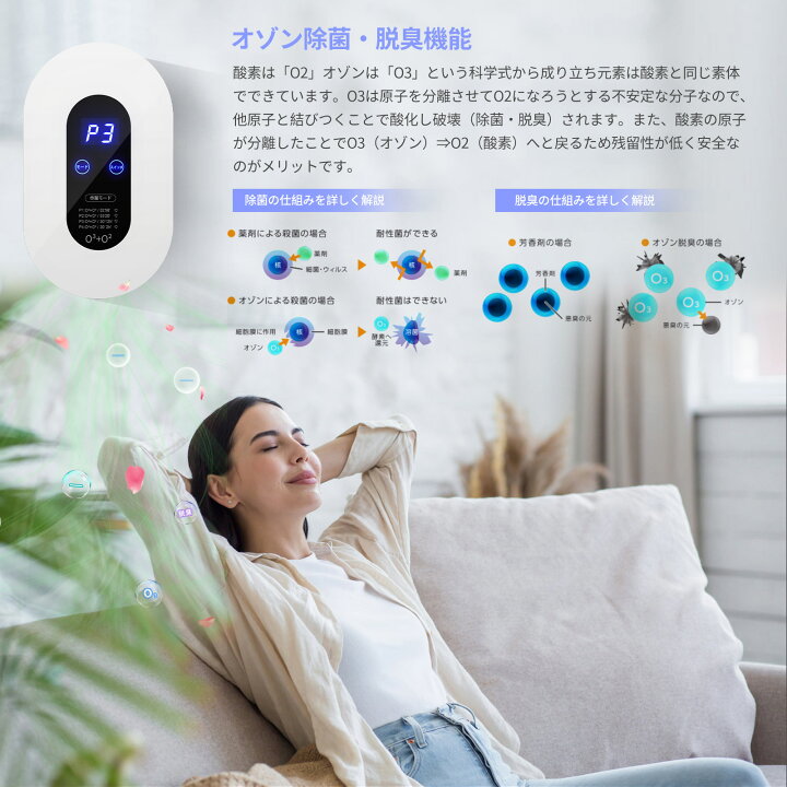 楽天市場】脱臭機 オゾン脱臭機 5-50畳対応 100mg/h 空気清浄機 