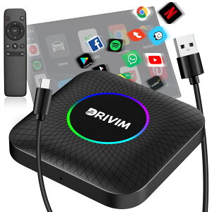 DRIVIM CarPlay AI Box Android 13.0 A_v^[ + RZbg ygp̌ziIȃ`bv̗p 2\ CXCarPlay&AndroidAuto 掋 Blutetoothʘb GPS LCarPlayԗ 4+64G
