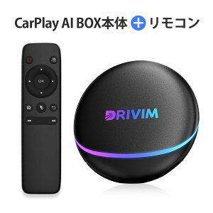 DRIVIM CarPlay AI Box ŐV^ yHDMIo͕tzAndroid 12.0 J[irYouTube/NetflixȂǓ掋\ GPS 2ʕ\ LڑCarPlay/Android AutoCXA_v^[ ir^ubg 8+128G yZK