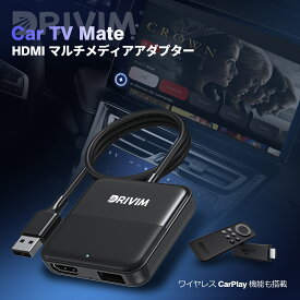 DRIVIM Car TV Mate カーテレビメイト HDMI マルチメディアアダプター ワイヤレスCarPlay アダプター有線CarPlay 搭載車両専用 ゲーム機 TVスティック TV ボックス 地デジチューナー スクリーンキャスター DVD など接続可能 USB Type-C 交換アダプタ