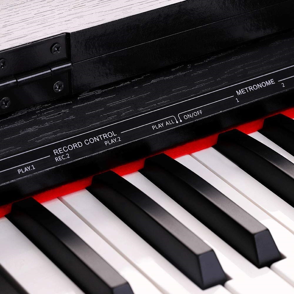 電子ピアノ 88鍵盤 スタンド リアルなタッチ感の木製鍵盤 ペダル 電源アダプター ヘッドホン端子/MIDI端子対応 41曲のモデソング内蔵  日本語取扱書等付き ハンマーピアノタッチ鍵盤 初心者にもオススメ (黒) | AMOR
