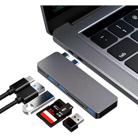 USB Type C ハブ MacBook Pro/Air 最新型 6-IN-1 USB-C ハブ PD充電 ポート USB3.0ポート SD/Micro SDカードリーダー 直挿しタイプ Macbook Pro 2016/2017 【代引き不可】