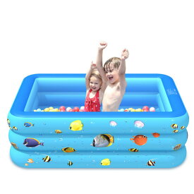 子供用プール 家庭用 ビニールプール 暑さ対策 厚く 室内 室外 厚く 漏れ防止 水遊びに大活躍 親子遊び 210x135x55cm