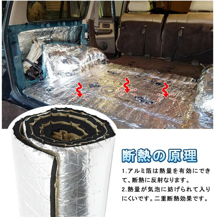 楽天市場 断熱シート 車 断熱材 車用断熱マット 遮音防音材料 断熱マット ドア断熱 アルミ箔 フォーム シルバー 熱反射 吸音 エンジン用 遮音材料 断熱 防音材料 厚さ5mm 100cm 0cm Amor