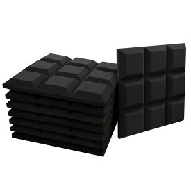 吸音材 50*50cm*5cm 8枚 防音 壁 緩衝材防音 壁 ウレタン 高密度加工 楽器音響調整 難燃 無臭 スクエア型
