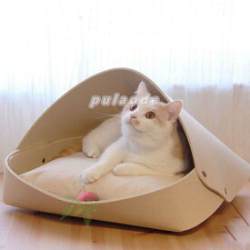 ペットベッド 猫ベッド 小型犬ベッド 寝袋 三角型 フォーシーズンズ フェルト かまくら型 キャットハウス 睡眠用パッドペット 猫用品 掃除簡単