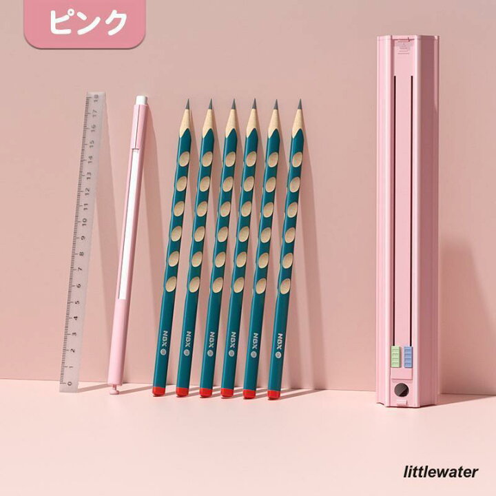 楽天市場】ペンケース 筆箱 スライド式 六角形 文具セット 鉛筆6本 