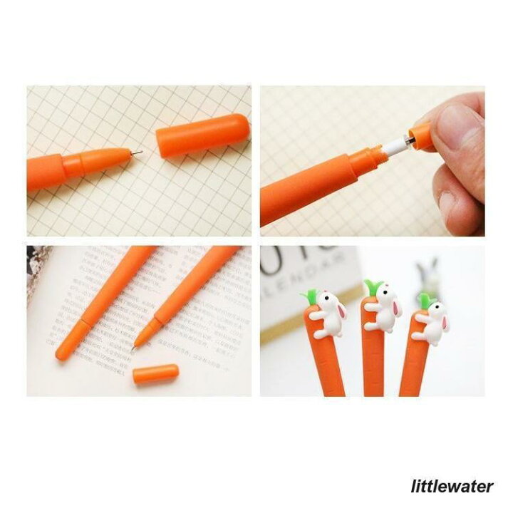 楽天市場】ボールペン 2本セット 0.5mm キャップ付き 野菜型 にんじん 