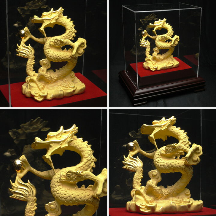 楽天市場】【改運】進宝龍【純金仕上げ】（風水の龍、龍の置物）【送料 