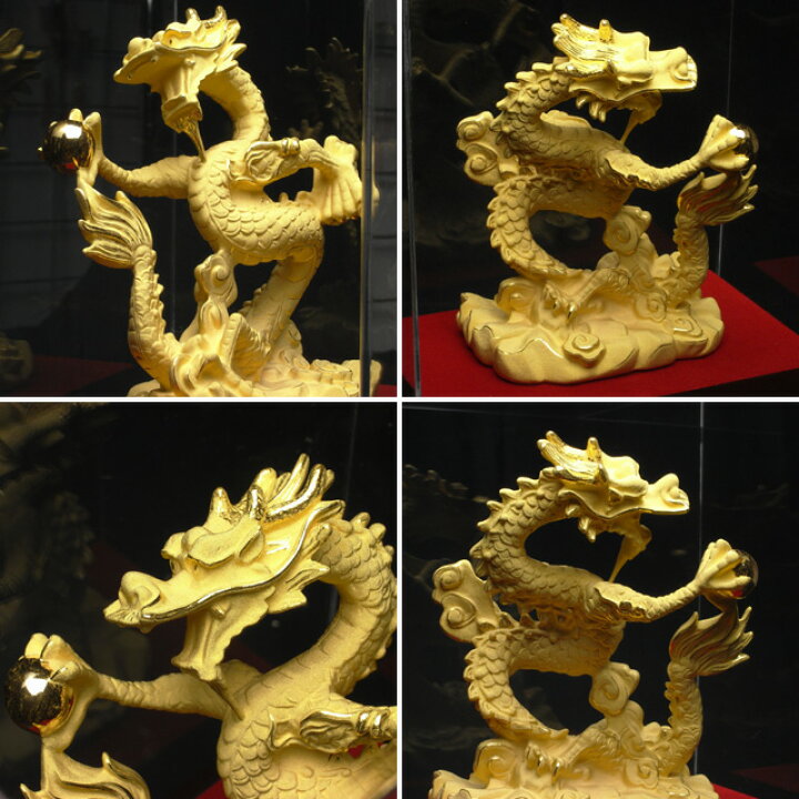 楽天市場】【改運】進宝龍【純金仕上げ】（風水の龍、龍の置物）【送料 