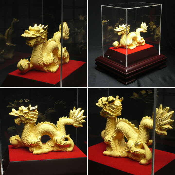 楽天市場】【改運】招財龍【純金仕上げ】（風水の龍、龍の置物）【送料 