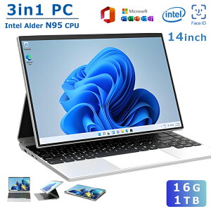 �m�[�g�p�\�R�� 3in1 PC �y2025�V�i�E3�N�ۏ؁zOffice�t�� �V�i �p�\�R��PC Windows11PRO �^�u���b�gpc 3in1PC �^�b�`�X�N���[�� ��13����intel CPU N95 16GRAM 256G~1TB M.2NVME SSD �X���C�h/�C���o�[�g�^ 14�C���` 