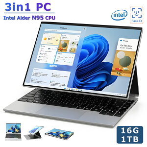 3in1 PC �m�[�g�p�\�R���y2025�V�i�E3�N�ۏ؁zWPS�t�� �V�i �p�\�R��PC Windows11PRO �^�u���b�gpc 3in1PC �^�b�`�X�N���[�� ��13����intel CPU N95 16GRAM 256G~1TB M.2NVME SSD �X���C�h/�C���o�[�g�^ 14�C���` �t��