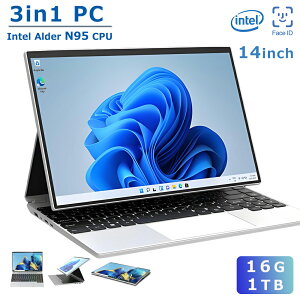 �m�[�g�p�\�R�� 3in1 PC �y2025�V�i�E3�N�ۏ؁zWPS�t�� �V�i �p�\�R��PC Windows11PRO �^�u���b�gpc 3in1PC �^�b�`�X�N���[�� ��13����intel CPU N95 16GRAM 256G~1TB M.2NVME SSD �X���C�h/�C���o�[�g�^ 14�C���` �t