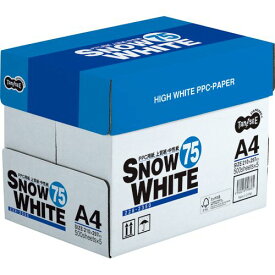 【送料無料】【個人宅届け不可】【法人（会社・企業）様限定】PPC用紙 SNOW WHITE 75 A4 1箱(2500枚:500枚x5冊)