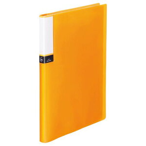【送料無料】【個人宅届け不可】【法人(会社・企業)様限定】クリアブック(透明表紙) A4タテ 24ポケット 背幅15mm オレンジ 1セット(10冊)