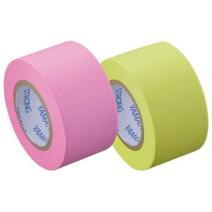 メモック ロールテープ(強粘着) 蛍光紙 つめかえ用 25mm幅 ローズ&レモン 1パック(2巻)